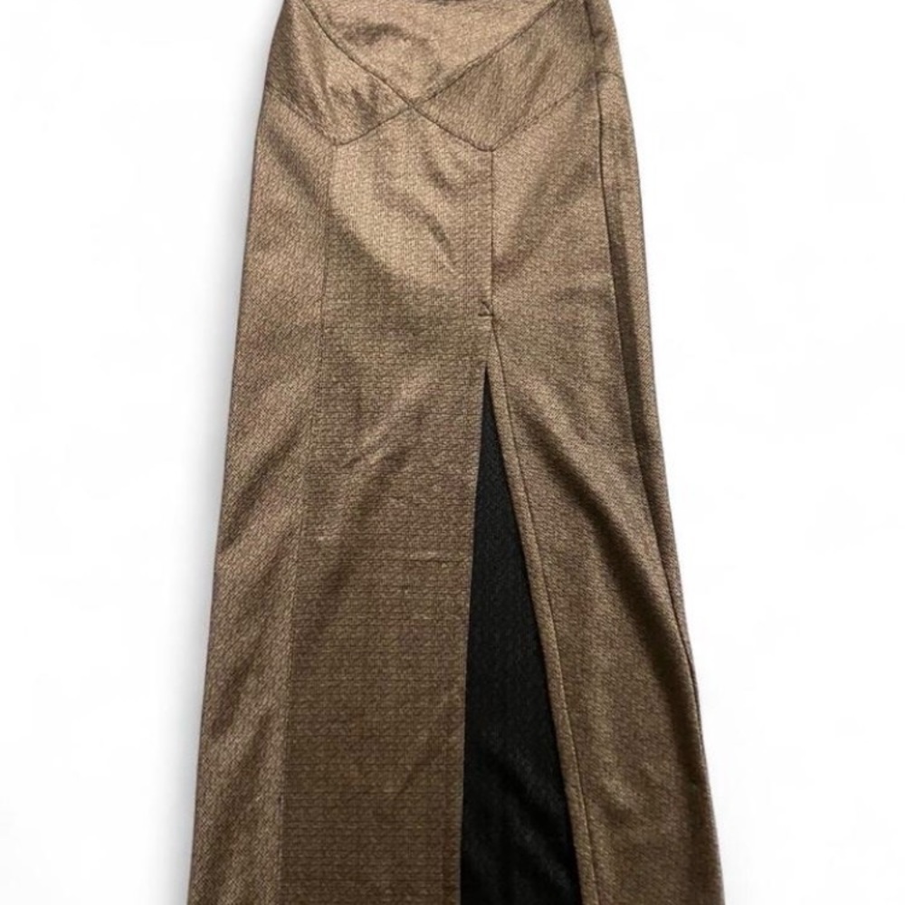 Free People Brown Maxi Skirt with Black Accent